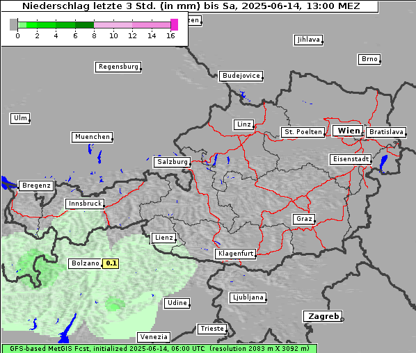 Niederschlag, 14. 6. 2025