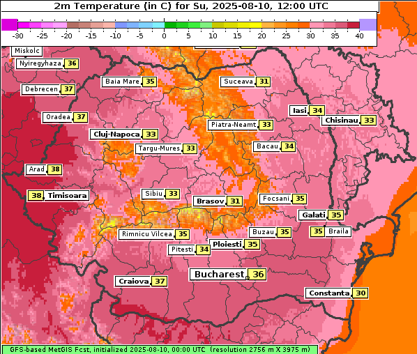 Temperatur, 10. 8. 2025