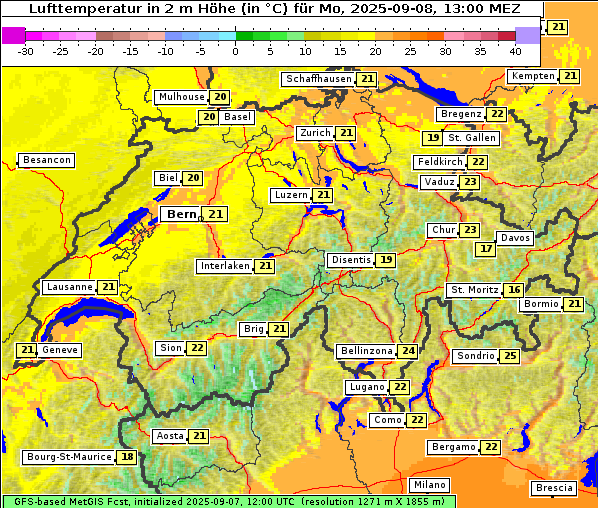 Temperatur, 8. 9. 2025