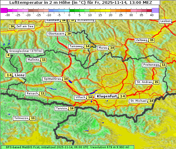 Temperatur, 14. 11. 2025