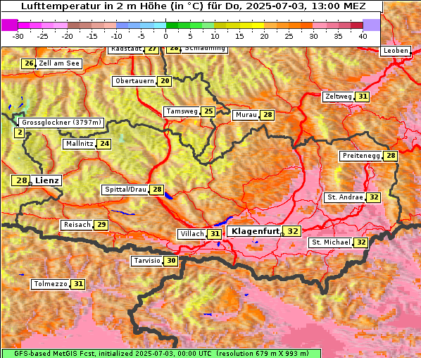 Temperatur, 3. 7. 2025