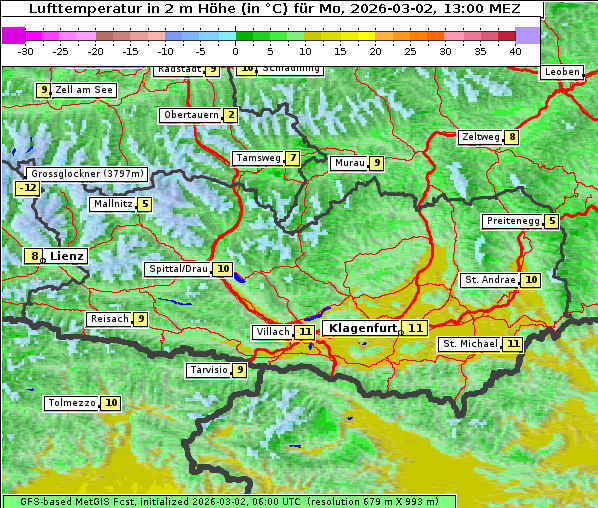 Temperatur, 2. 3. 2026