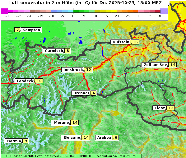 Temperatur, 23. 10. 2025