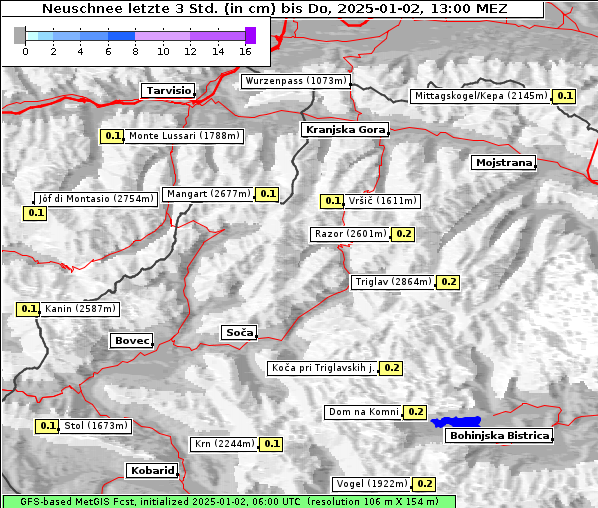 Neuschnee, 2. 1. 2025