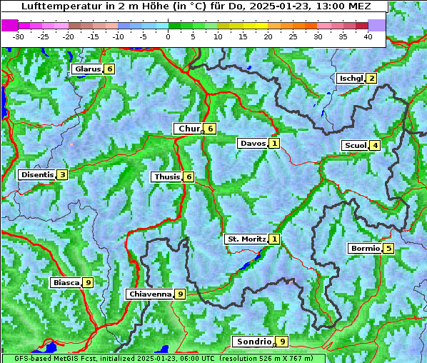 Temperatur, 23. 1. 2025