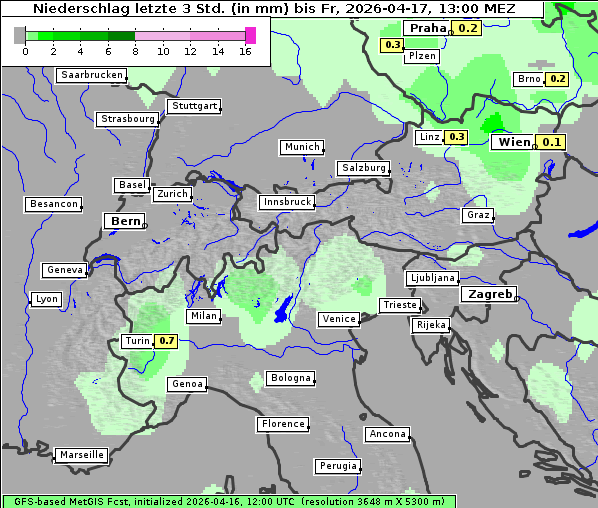 Niederschlag, 17. 4. 2026