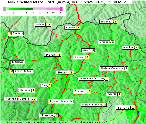Niederschlag, 29. 8. 2025