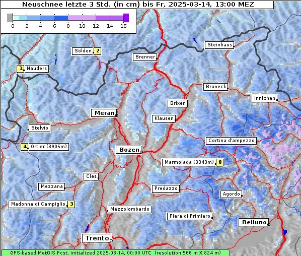 Neuschnee, 14. 3. 2025