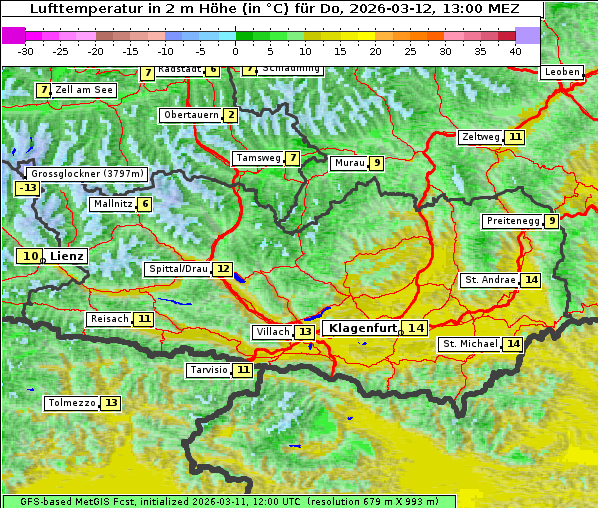 Temperatur, 12. 3. 2026