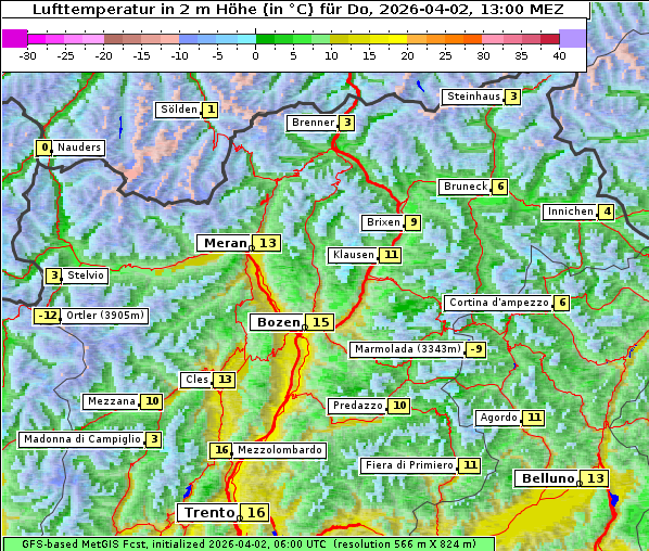 Temperatur, 2. 4. 2026