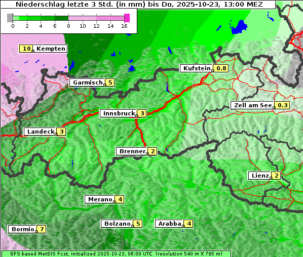 Niederschlag, 23. 10. 2025
