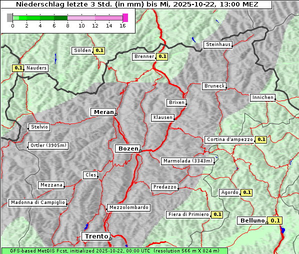 Niederschlag, 22. 10. 2025