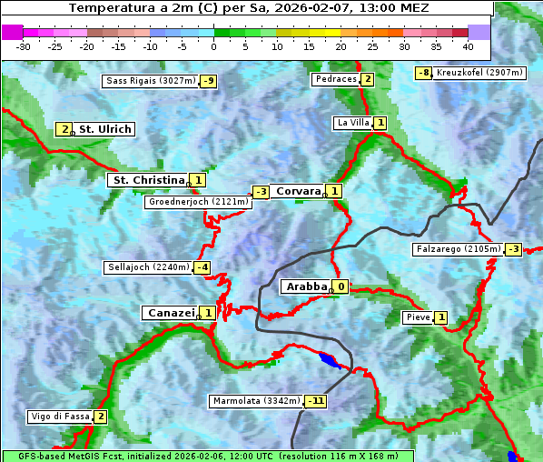 Temperatur, 7. 2. 2026