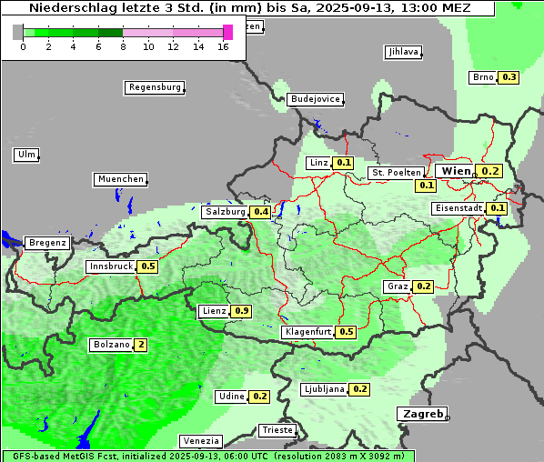 Niederschlag, 13. 9. 2025