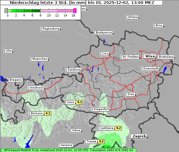 Niederschlag, 2. 12. 2025
