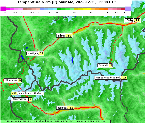 Temperatur, 25. 12. 2024