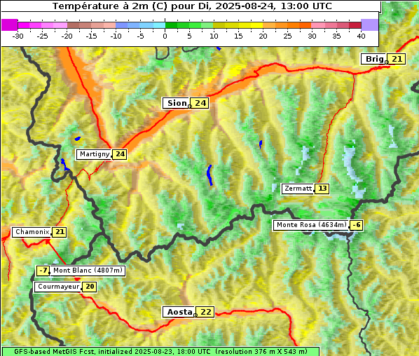 Temperatur, 24. 8. 2025