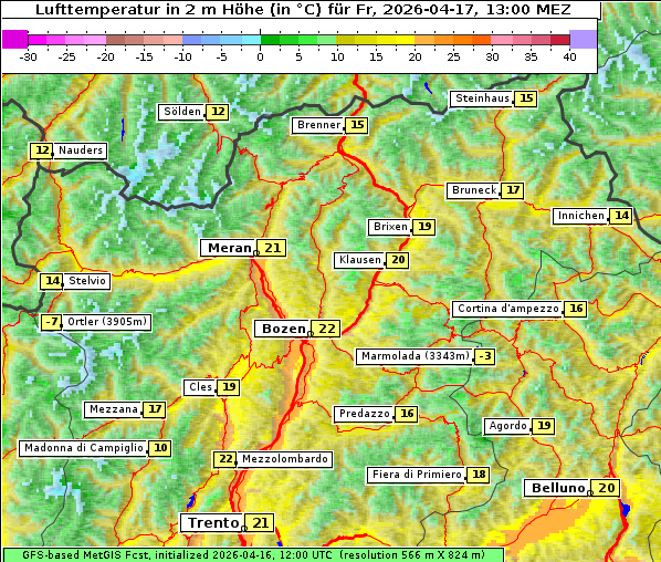 Temperatur, 17. 4. 2026