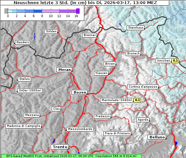 Neuschnee, 17. 3. 2026
