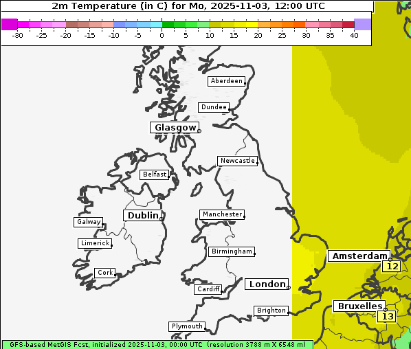 Temperatur, 3. 11. 2025