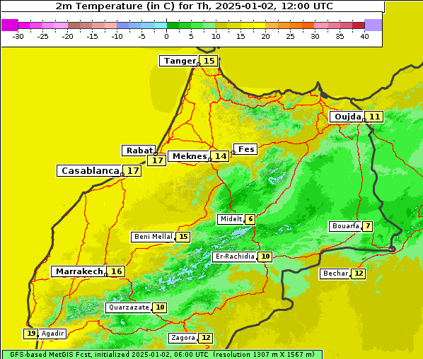 Temperatur, 2. 1. 2025