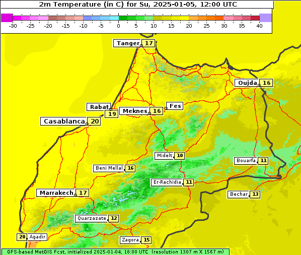 Temperatur, 5. 1. 2025