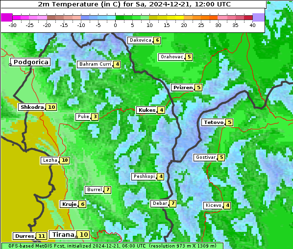 Temperatur, 21. 12. 2024