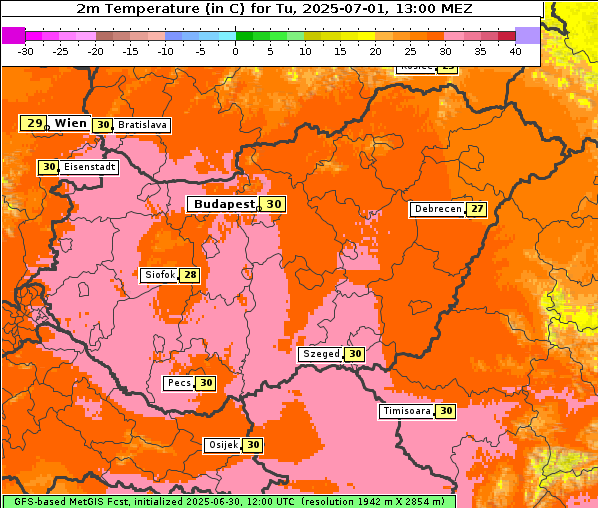 Temperatur, 1. 7. 2025