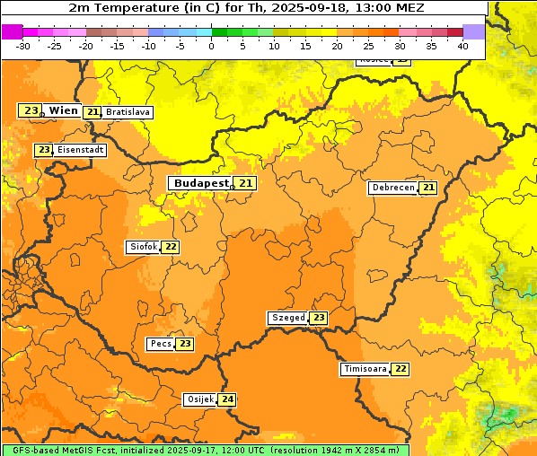 Temperatur, 18. 9. 2025