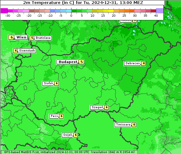 Temperatur, 31. 12. 2024