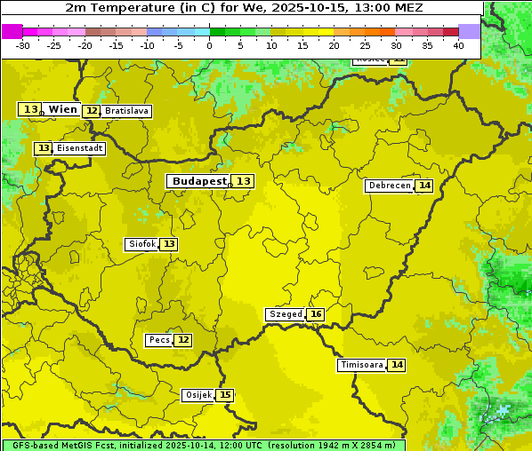 Temperatur, 15. 10. 2025