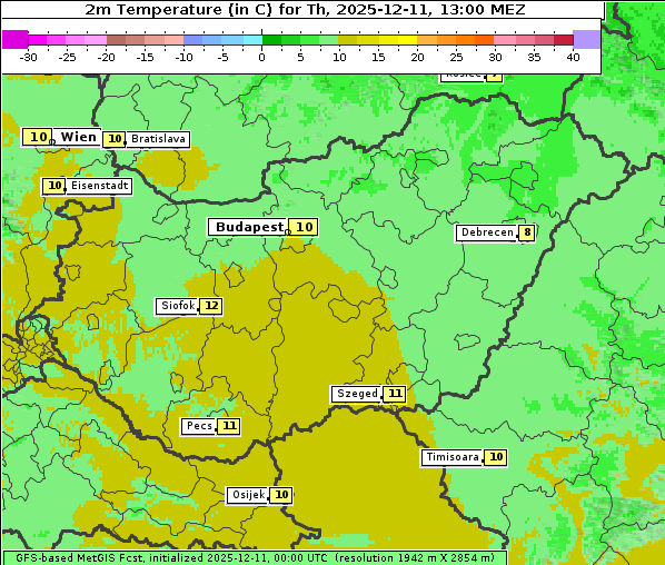 Temperatur, 11. 12. 2025
