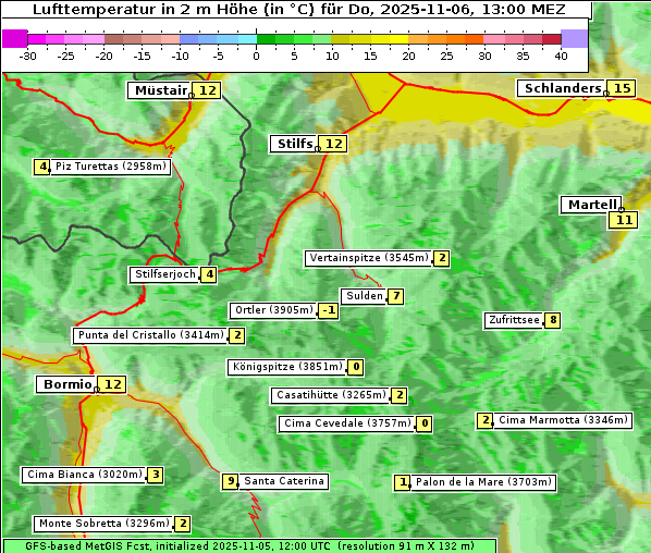 Temperatur, 6. 11. 2025