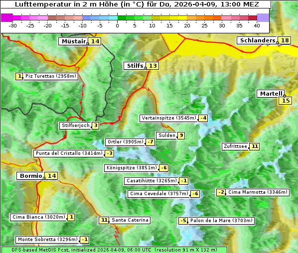 Temperatur, 9. 4. 2026