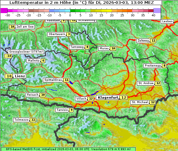 Temperatur, 3. 3. 2026