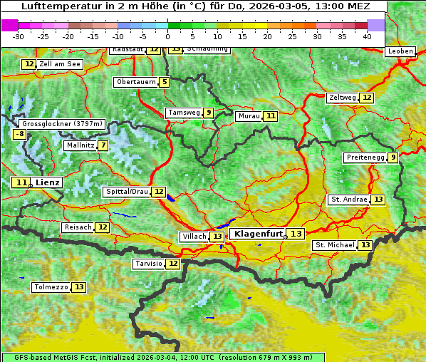 Temperatur, 5. 3. 2026