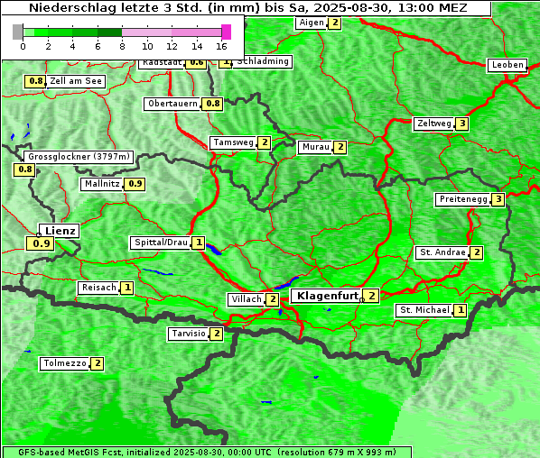 Niederschlag, 30. 8. 2025