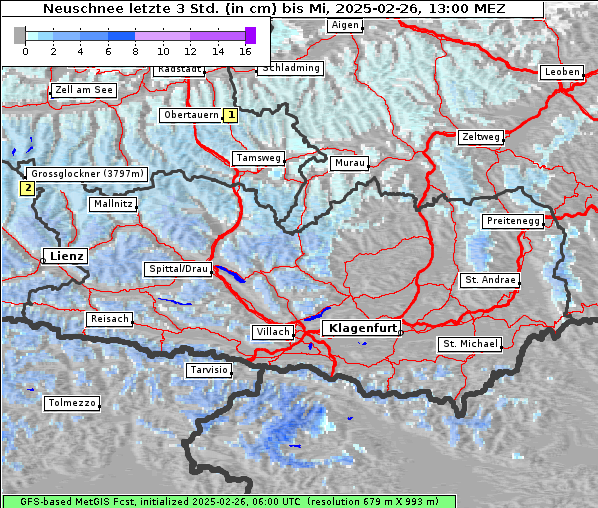 Neuschnee, 26. 2. 2025