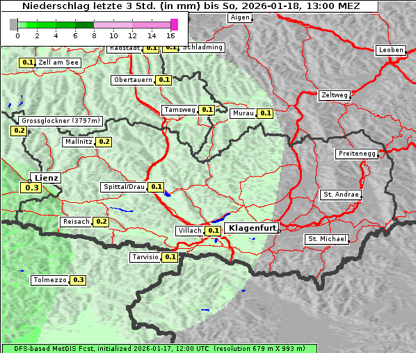 Niederschlag, 18. 1. 2026