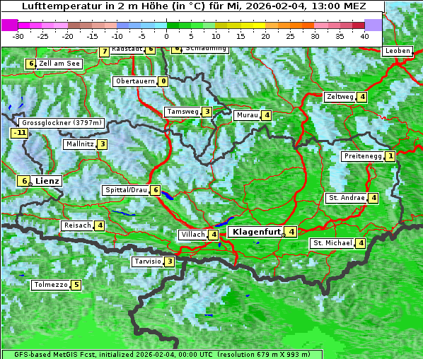 Temperatur, 4. 2. 2026
