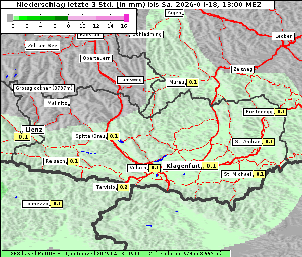 Niederschlag, 18. 4. 2026