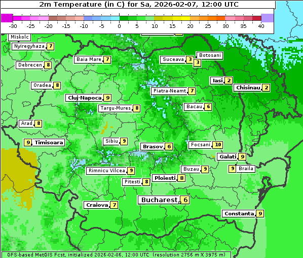Temperatur, 7. 2. 2026