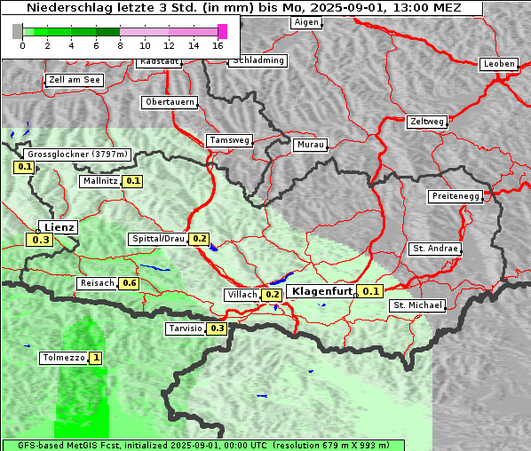 Niederschlag, 1. 9. 2025