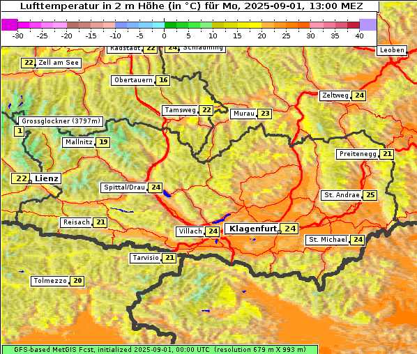 Temperatur, 1. 9. 2025