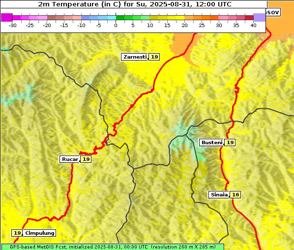 Temperatur, 31. 8. 2025