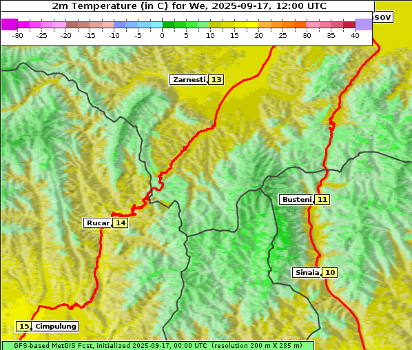 Temperatur, 17. 9. 2025