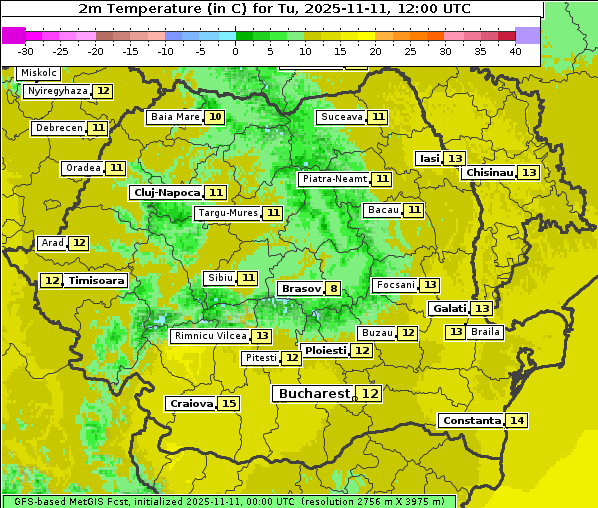 Temperatur, 11. 11. 2025