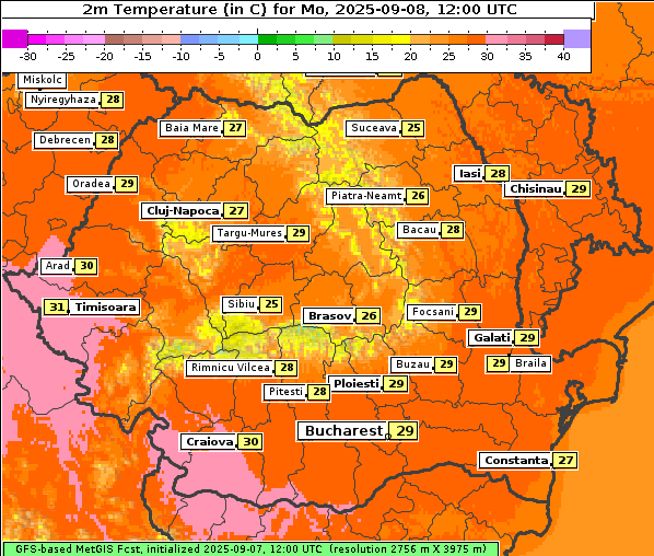 Temperatur, 8. 9. 2025