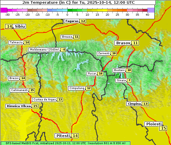 Temperatur, 14. 10. 2025