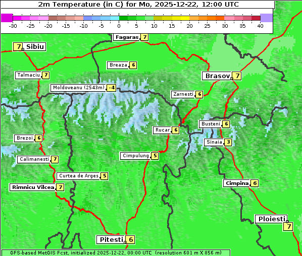 Temperatur, 22. 12. 2025